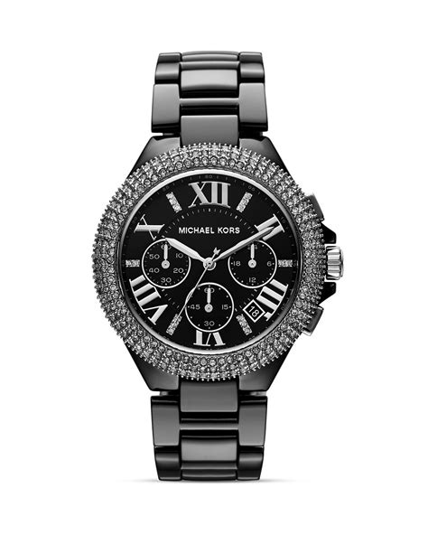 michael kors blackout glitz watch|Men's Black Oversized Watches .